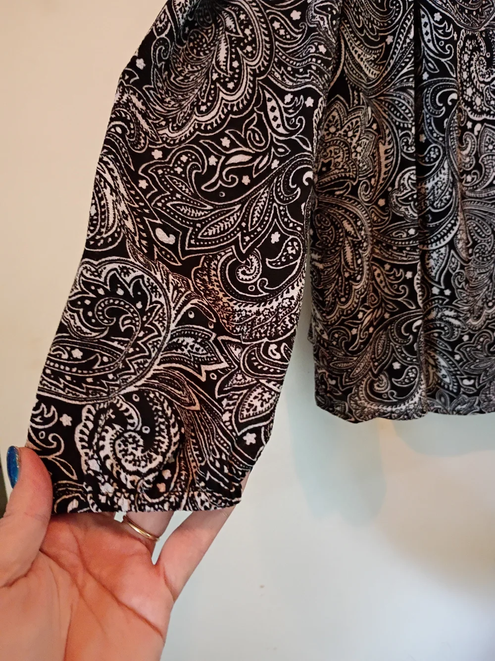 Michael Kors Black Paisley Cold-Shoulder Blouse